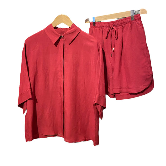 Completo Motel Camicia + Shorts Bordeaux